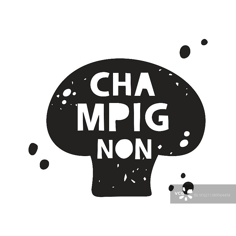 黑色纹理蘑菇Grunge贴纸图片素材