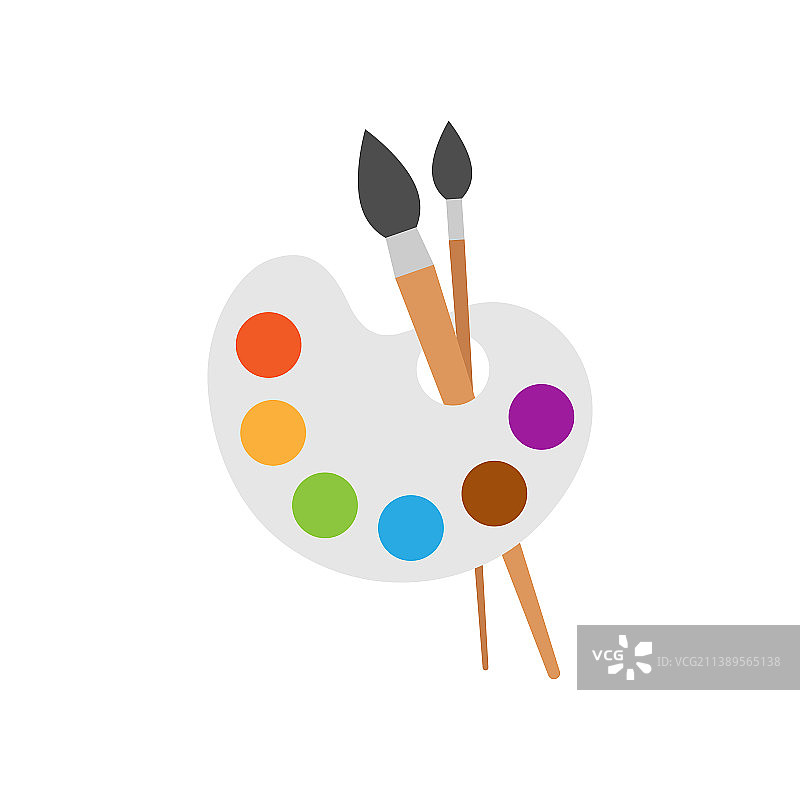 扁平风格的艺术家调色板绘画工具图片素材