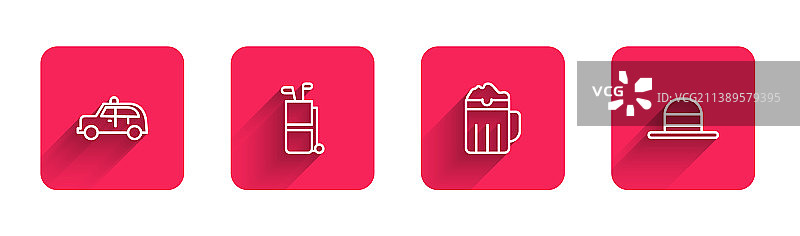 出租车高尔夫球包木制线条图片素材