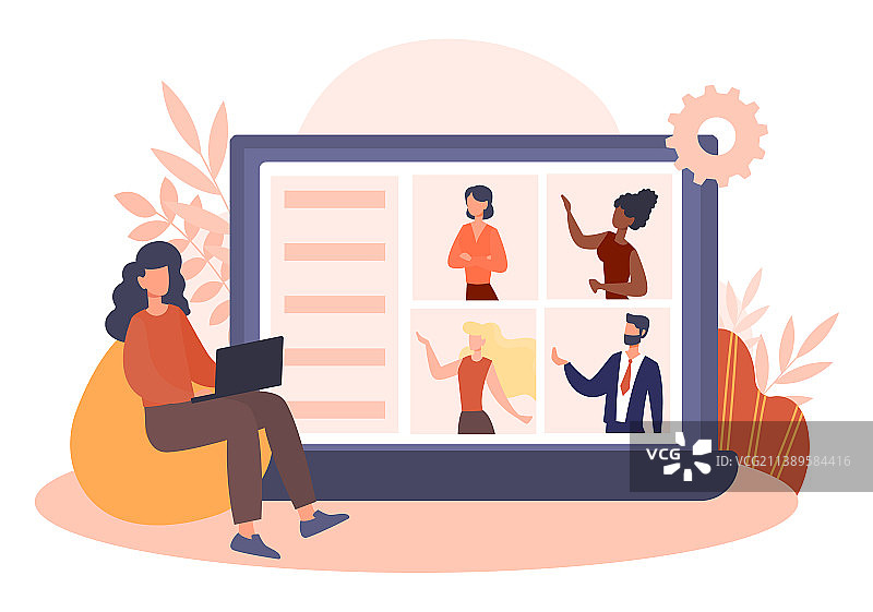 在线会议概念图片素材