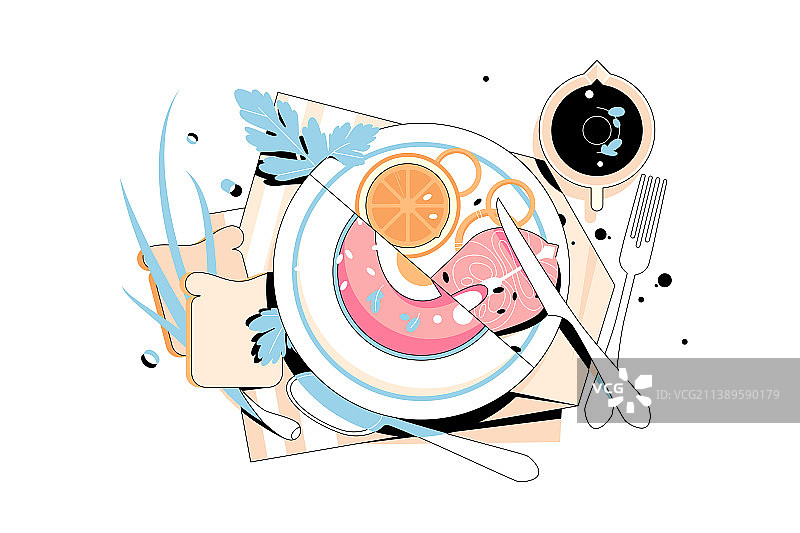 豪华餐厅中的菜单展示图片素材