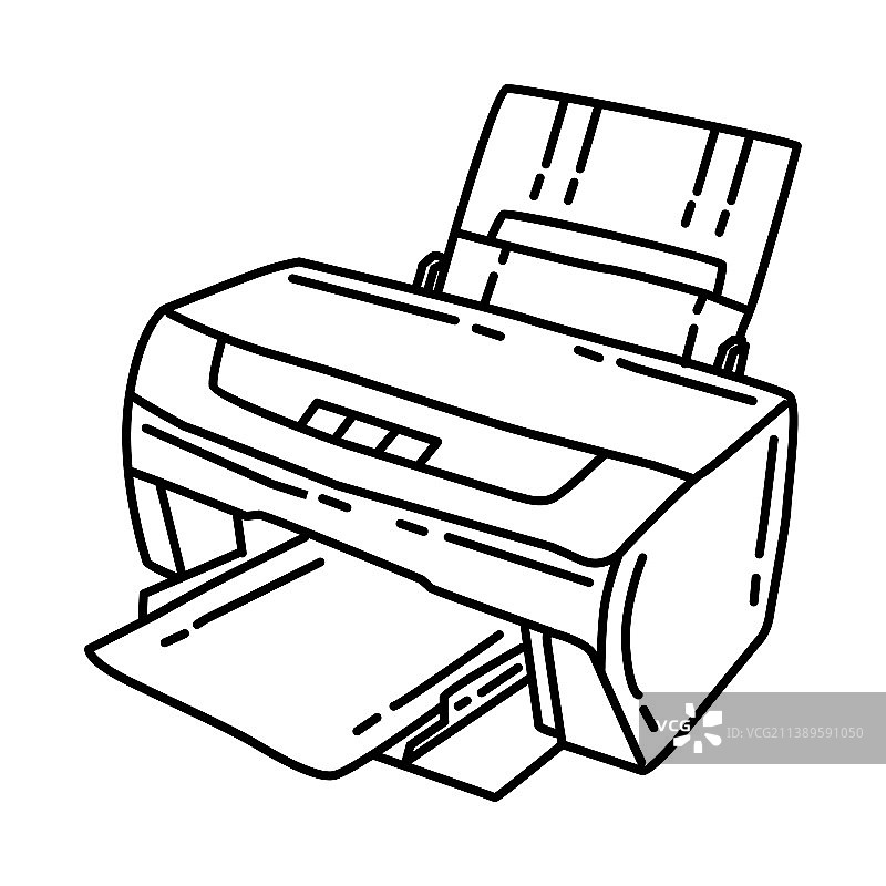 手绘或轮廓打印机图标图片素材