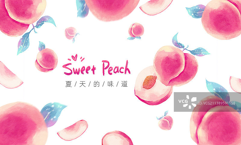 夏天多汁水果桃子图片素材