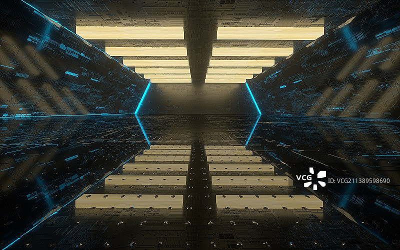 3D抽象科技背景空间图片素材