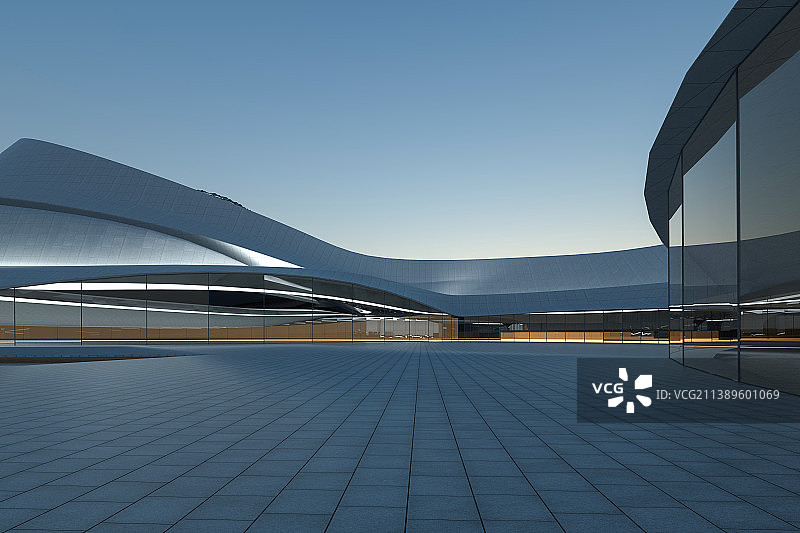 场馆户外广场夜景图片素材