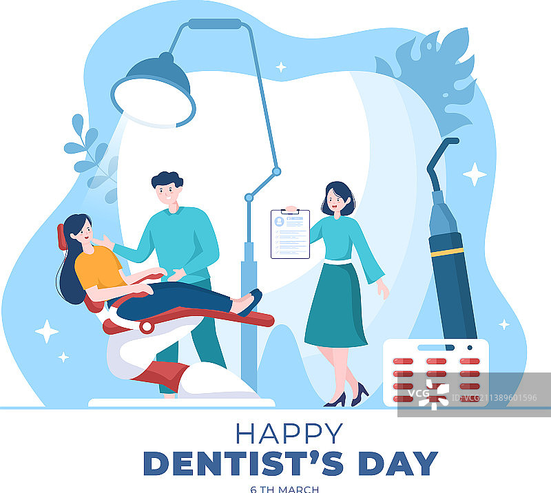 有牙科和患者的世界牙医日图片素材