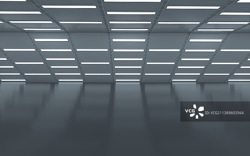 科幻发光的室内空间图片素材