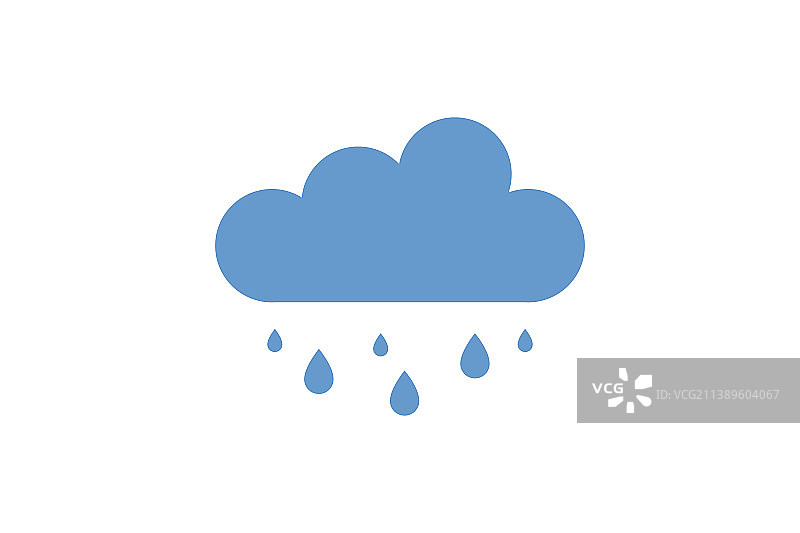 扁平风格的云雨图标：多云天气图片素材