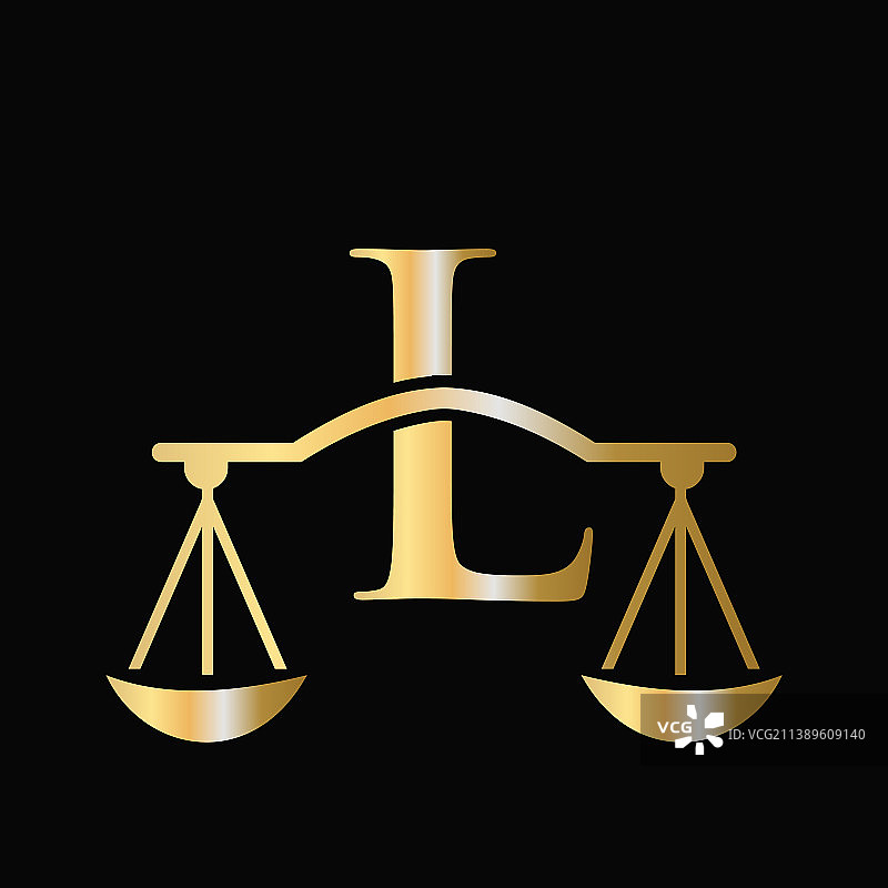 律师法律天平字母L首字母标志设计图片素材