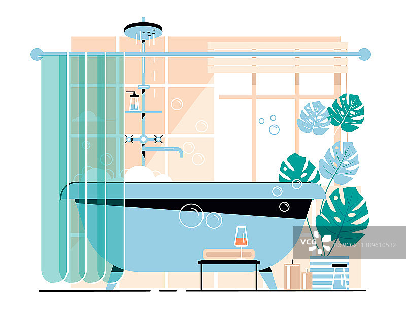 充满泡沫的浴缸图片素材