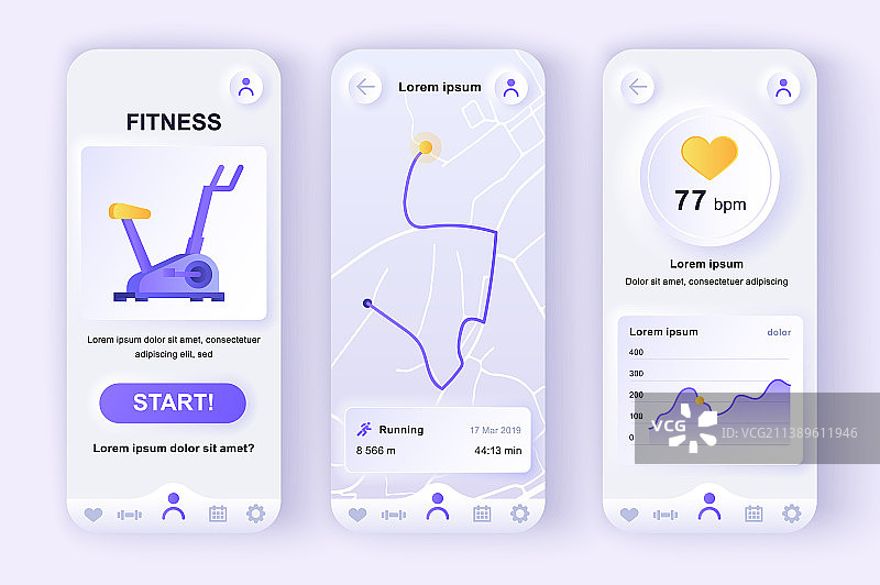 独特的拟态健身锻炼设计套件图片素材