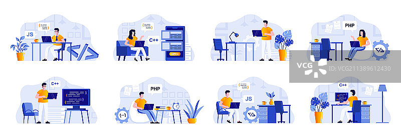 人物编程场景包图片素材