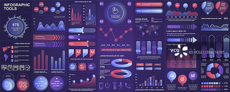 信息图UI和UX套件元素合集图片素材