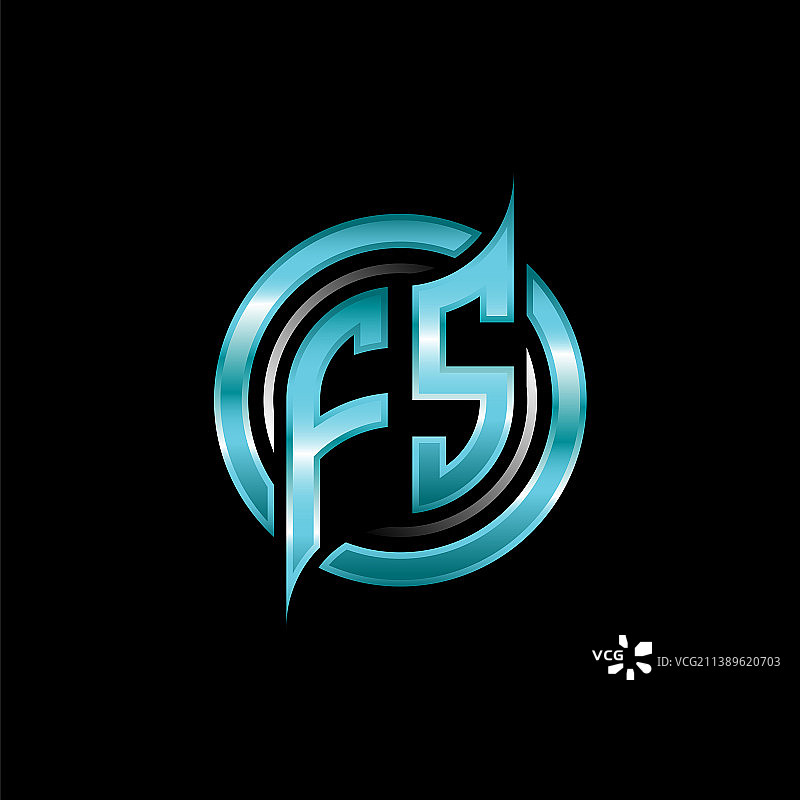 FS首字母Logo圆形标志图片素材