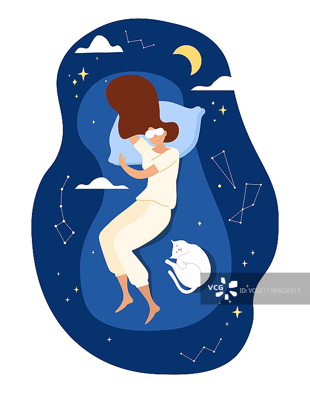 女人舒适地睡觉图片素材