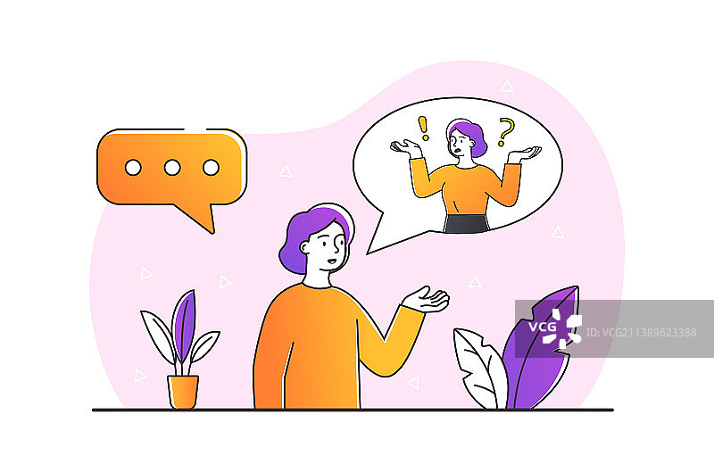 内心声音概念图片素材