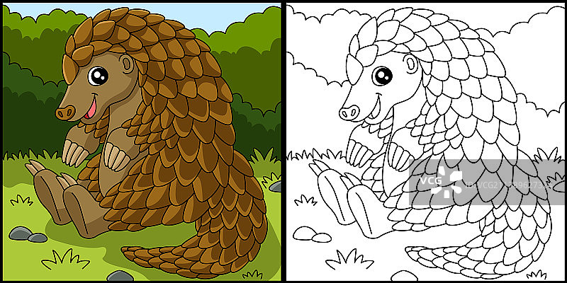 穿山甲涂色页图片素材