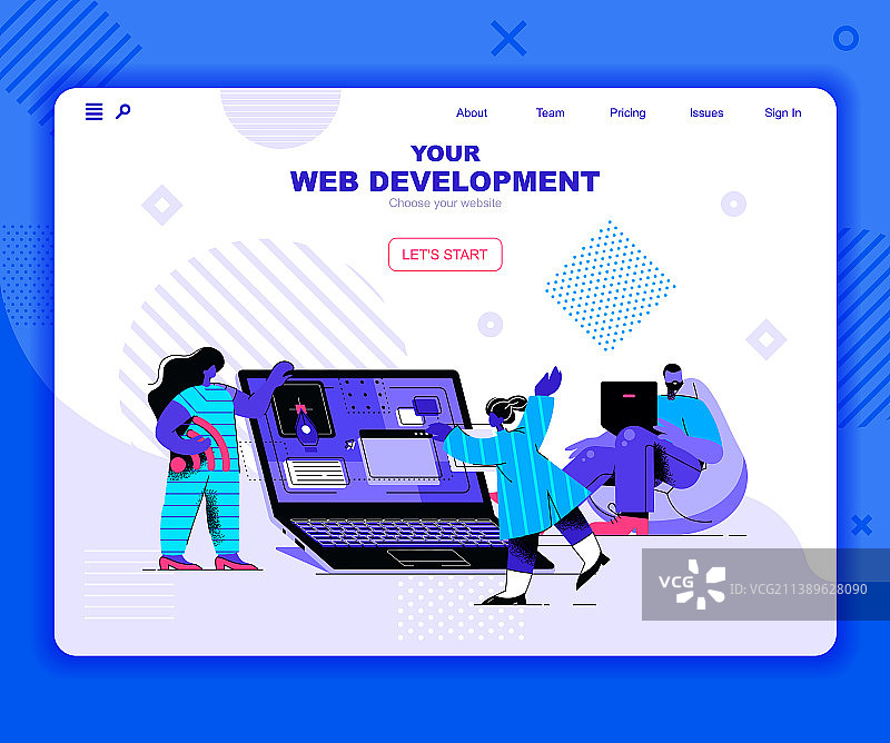 Web开发着陆页模板图片素材