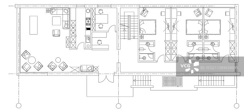 标准酒店家具符号集，用于图片素材