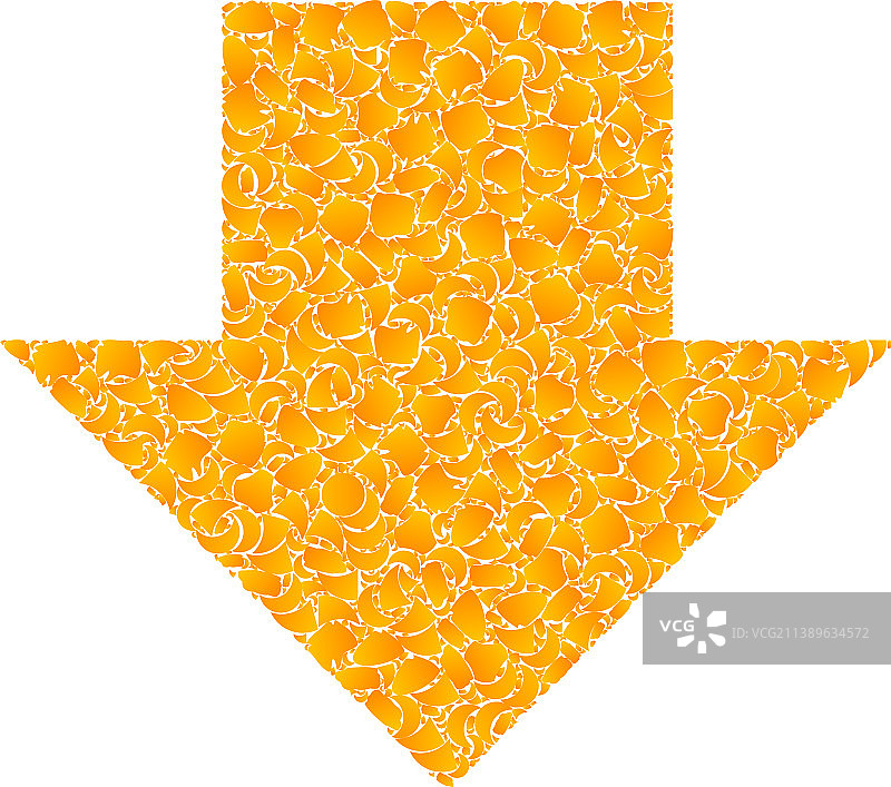 金色下载箭头马赛克图标图片素材