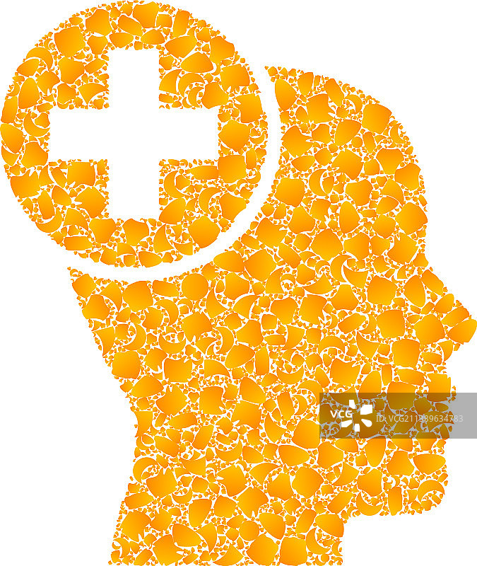 金色头部护理马赛克图标图片素材