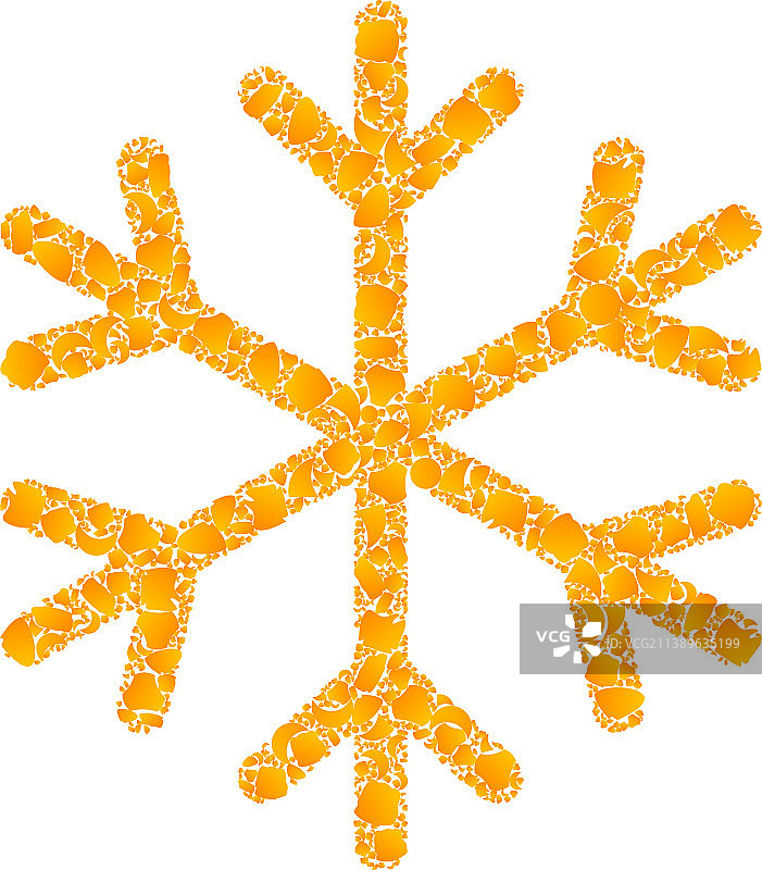 金色雪花马赛克图标图片素材