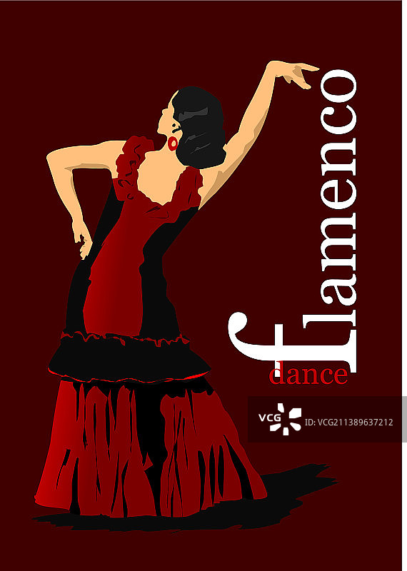 跳弗拉门戈舞的年轻漂亮女人图片素材