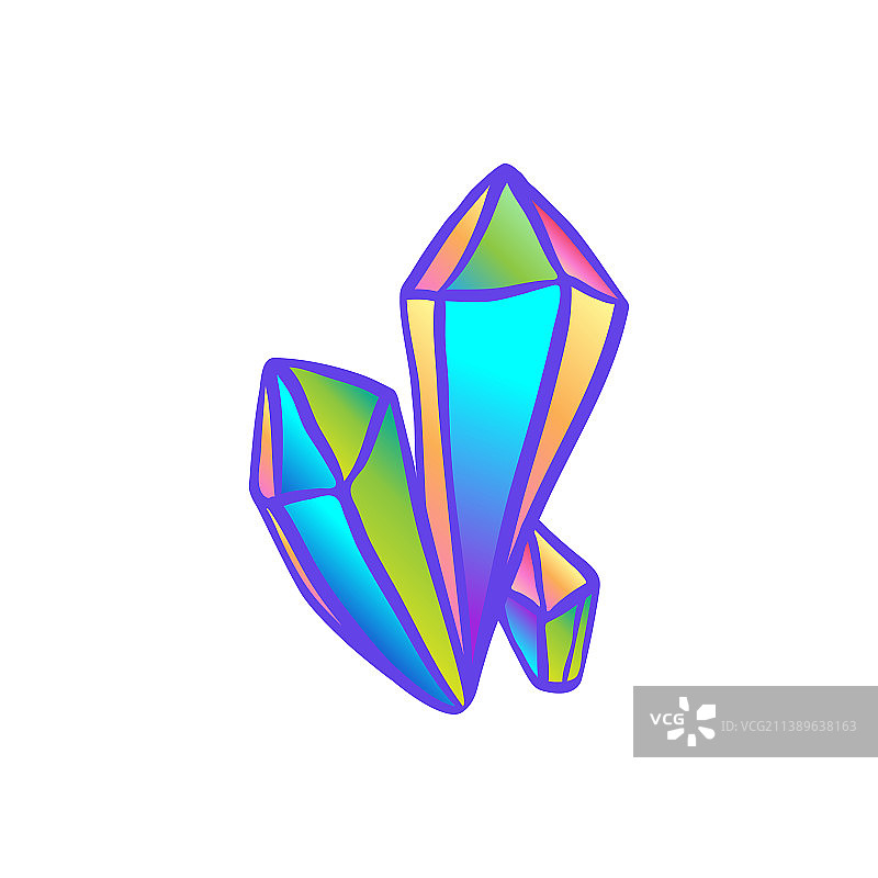 手绘水晶宝石几何闪亮宝石图片素材