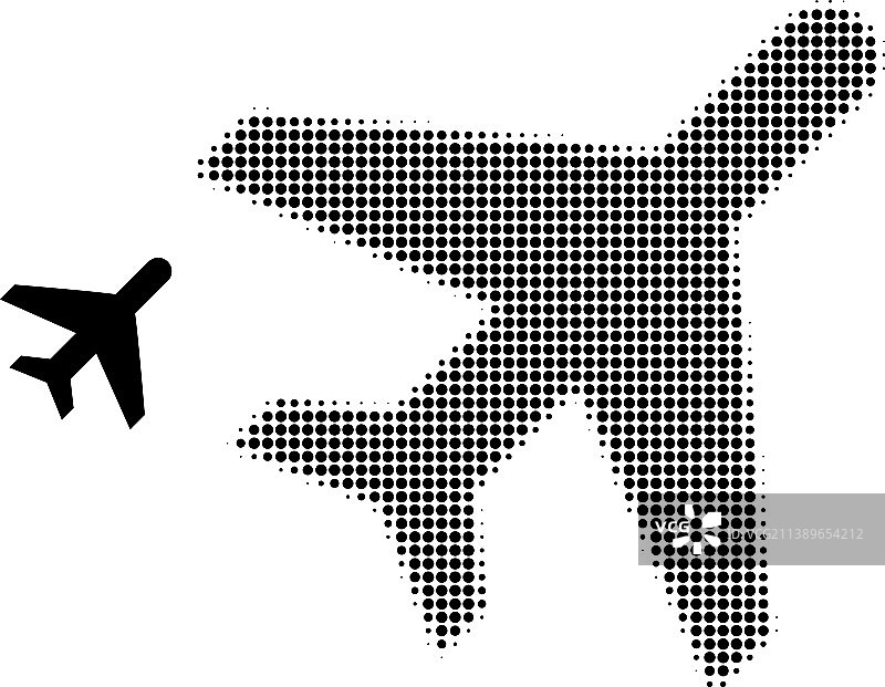 半色调点状飞机图标图片素材