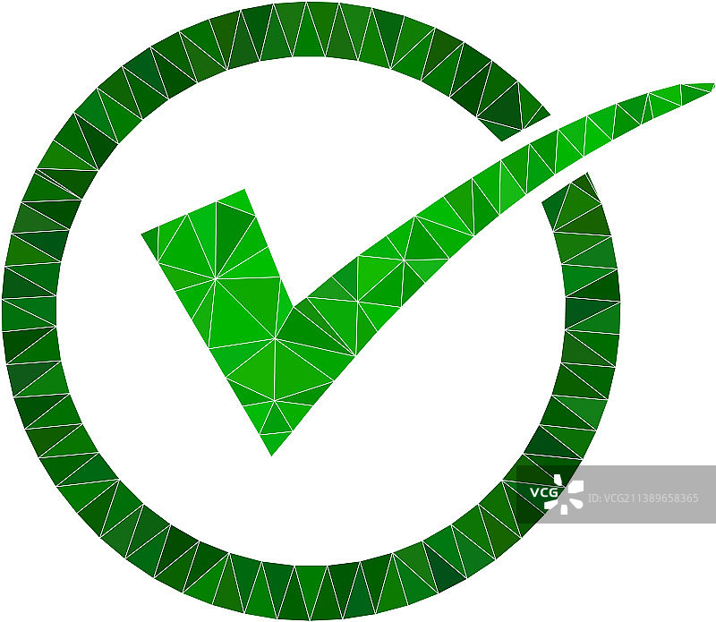 赞同勾选低多边形镶嵌图标图片素材