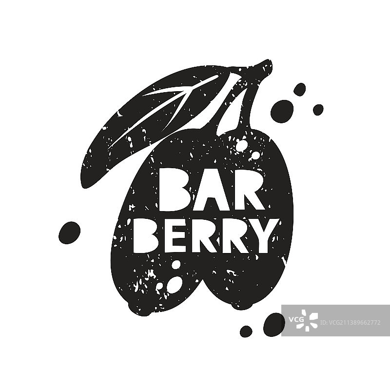 黑色纹理小檗剪影贴纸图片素材