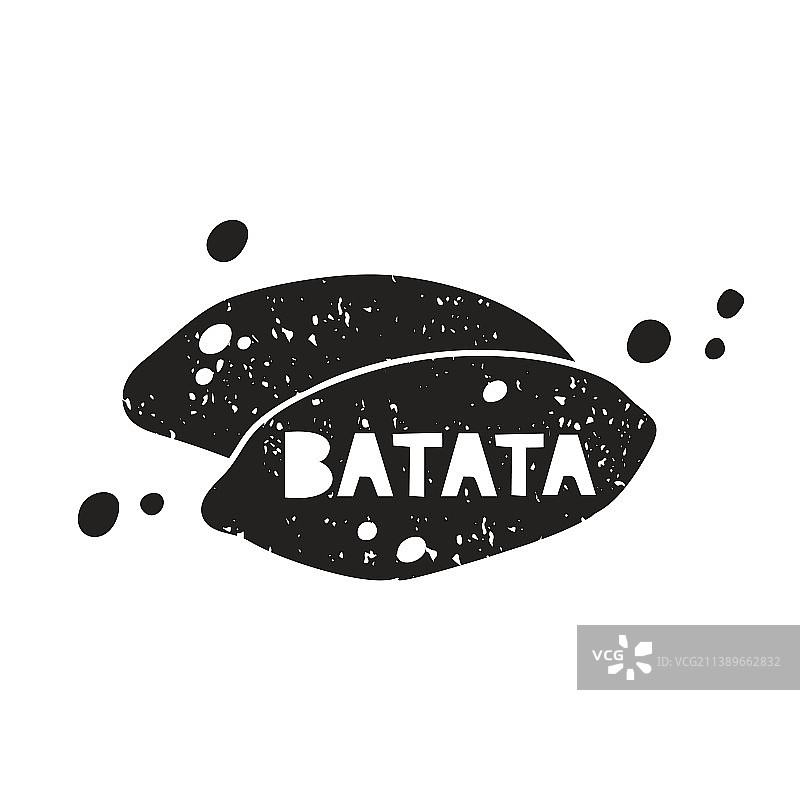 红薯 Grunge 贴纸黑色纹理轮廓图片素材