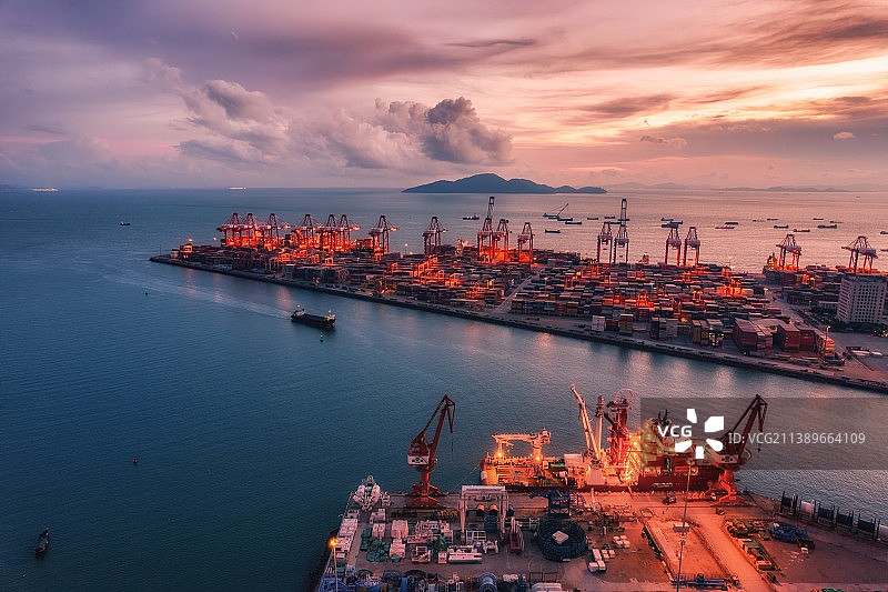港口码头的傍晚图片素材