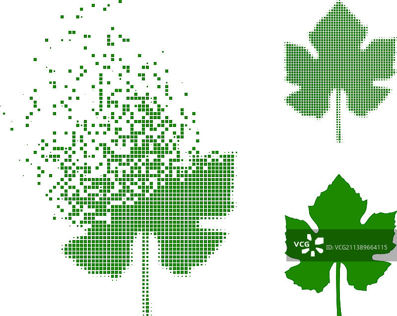 像素化碎片葡萄叶图标图片素材