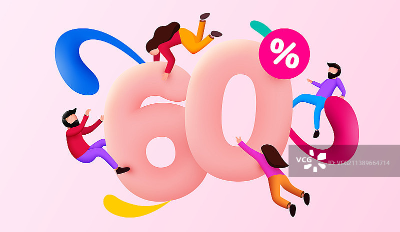 超级促销60%折扣特惠图片素材