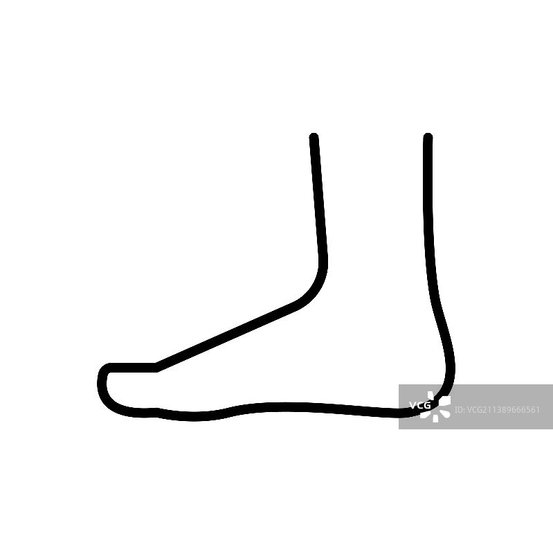 白色背景上的纤细脚型图标图片素材