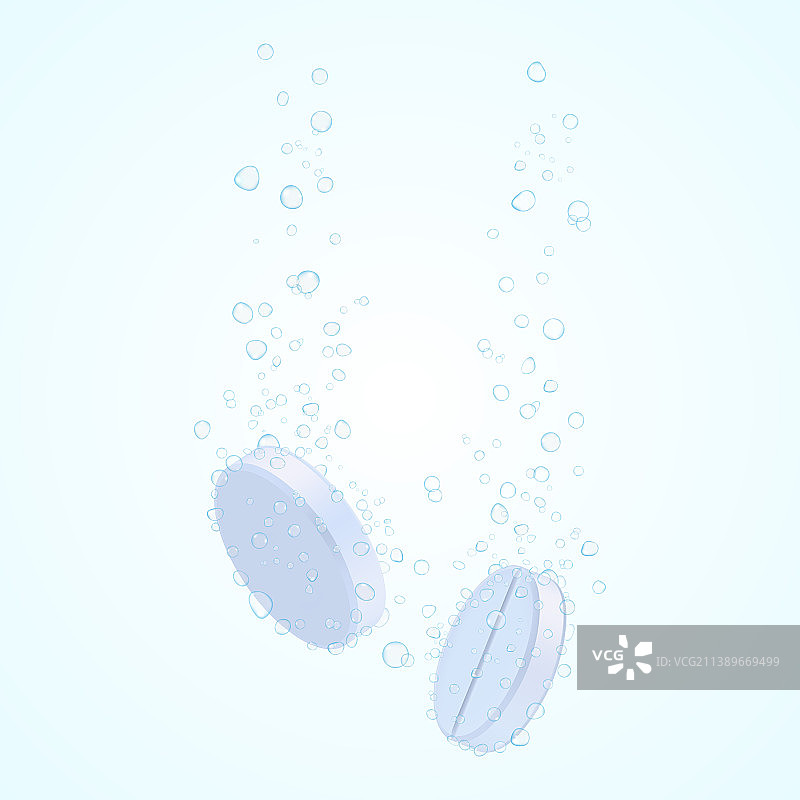 带有泡腾溶解气泡的平板电脑图片素材