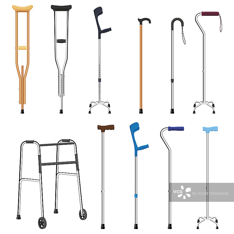 包括助行器在内的辅助行动设备合集图片素材