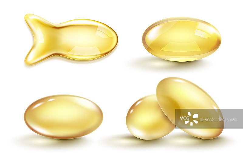 金色鱼油胶囊图片素材