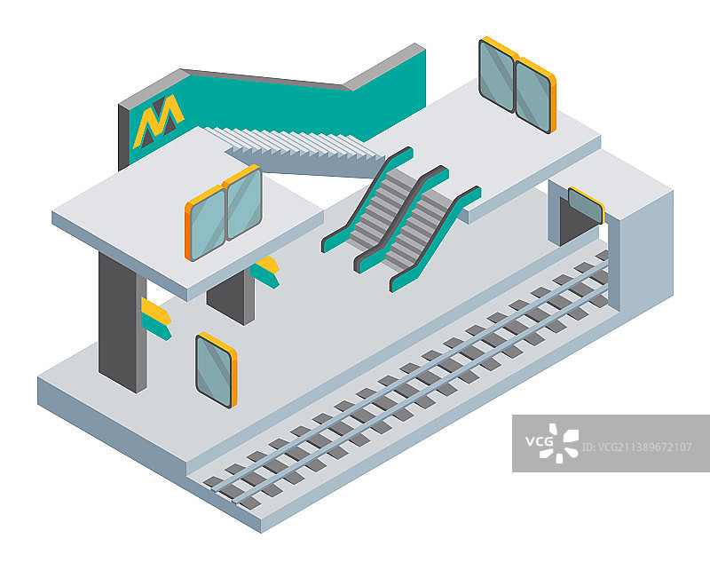 2.5D地铁站台概念图片素材