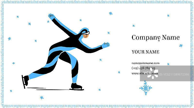 速滑运动员名片模板图片素材