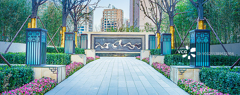 别墅大门口入口处图片素材