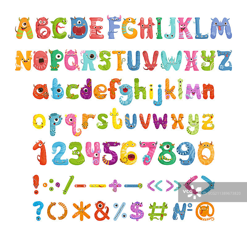 可爱怪兽字体图片素材