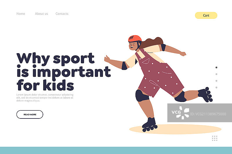 儿童运动概念着陆页图片素材