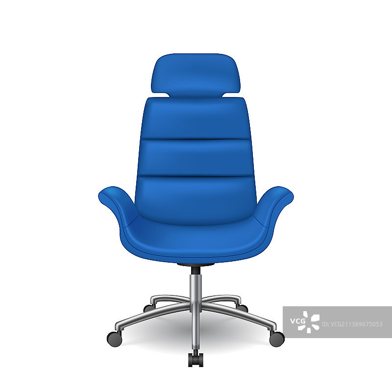 带蓝色导联线的舒适办公椅图片素材