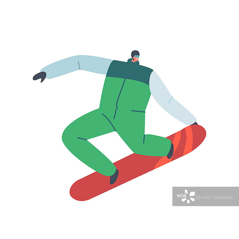 快乐的单板滑雪者滑雪图片素材