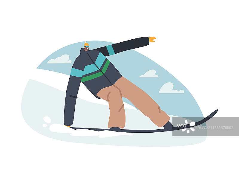 山上的冬季运动滑雪活动图片素材