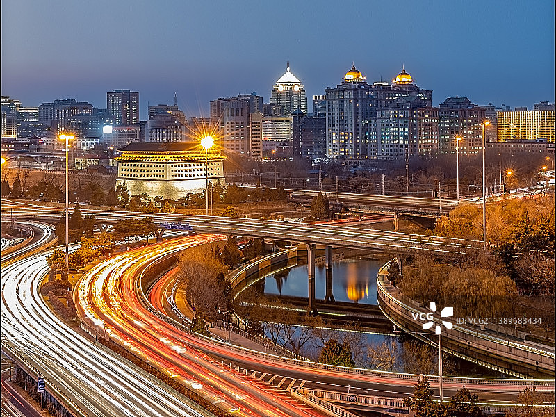 东便门的夜色图片素材