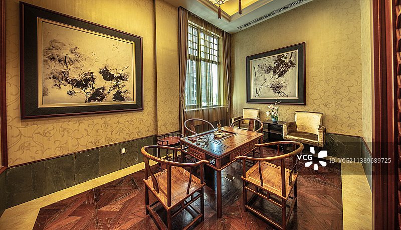 样板间中式茶室图片素材