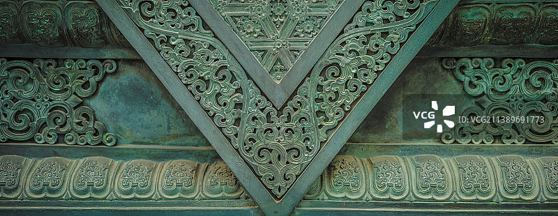 墙面上的雕刻花纹石材装饰图片素材